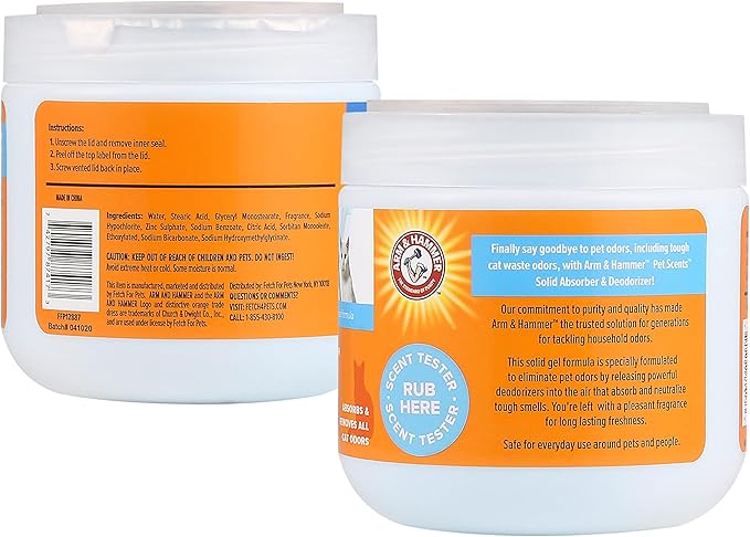 Arm & Hammer for Pets Pet Scents Solid Gel Deodorizer in Fresh Breeze Scent | Room Deodorizer Solution for Homes with Pets, Odor Removing Gel, 15 Ounces - 12 Pack