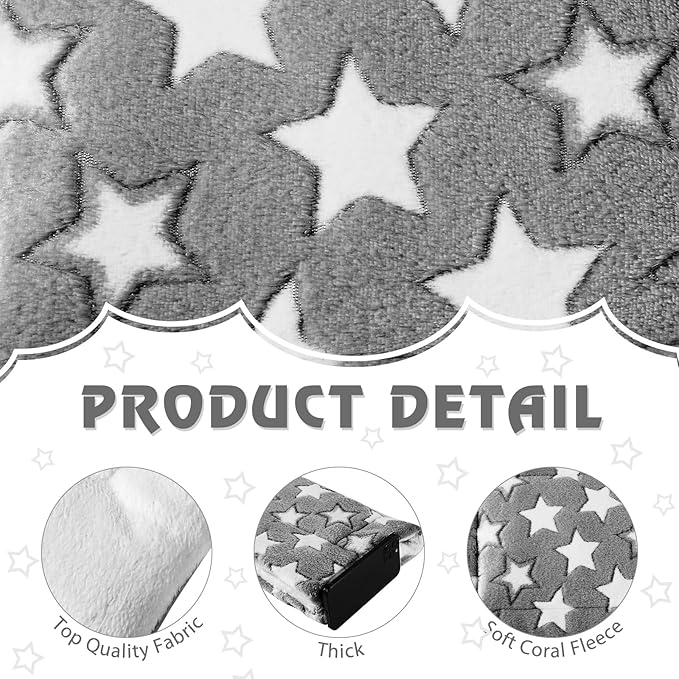 Haull 4 Pcs Waterproof Guinea Pig Bedding Guinea Pig Bed Plush Cage Liners Soft Rabbit Dog Crate Pad Cat Mat Reversible Cozy Animal Pee Pad Hamster Bunny Mat Accessory(Gray Star,13 x 10 Inch)