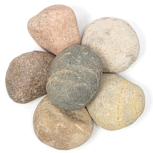 5lbs Natural Large River Rocks, 3"-4" Premium Pebbles, Decorative Stones | Water-Washed, Hand-Picked, for Fish Tank, Garden, Paving, Fountain, Walkways and Outdoor Landscaping Pathways, Backyard