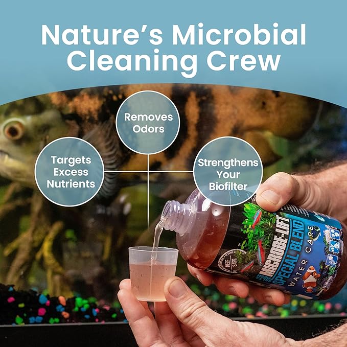 MICROBE-LIFT Special Blend Aquarium Water Care Treatment, Cleaner & Clarifier for Fresh and Saltwater Fish Tanks, Reduces Maintenance & Helps with Aquarium Algae Control and Odor, 16 Ounces (SBH16)