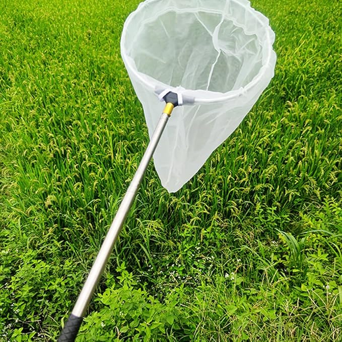 Telescopic Insect and Butterfly Net Catching Insects Bugs Fishing Nets, Stainless Steel Handle Extends from 15 Inches to 59 Inches