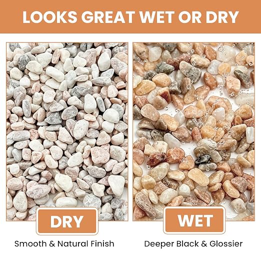 3/8 Inch Polished Decorative Pebbles, River Rocks for Indoor Plants, Succulents, Planters, Vases, Fish Tank, Aquarium Gravel & Landscaping (Pink, 3LB)