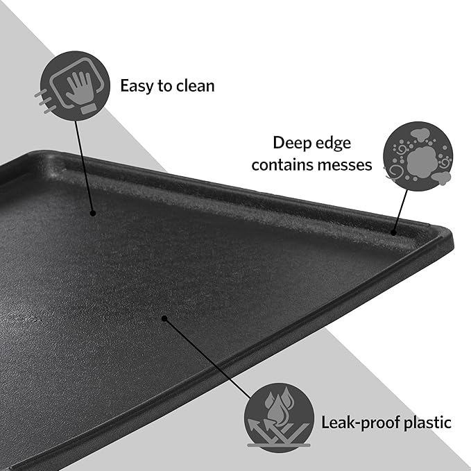 MidWest Homes for Pets 42-Inch Replacement Pan, Measures 41.3 x 27.75 x 1 Inches, Universal Leak-Proof Tray for Dog Crates & Multi-Purpose Use, Fits Most Standard 42" Wire Crates