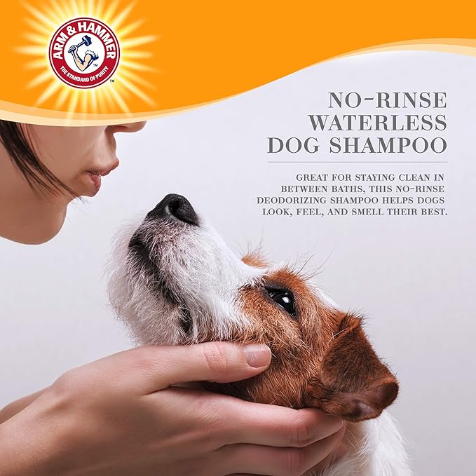 Arm & Hammer Ultra Fresh Waterless Dog Shampoo Foam with Baking Soda Deodorizer for Dogs, No Rinse Odor Control Grooming Foam for Between Baths, Pump Bottle Dog Shampoo, Juniper Mist Scent, 8 Fl Oz