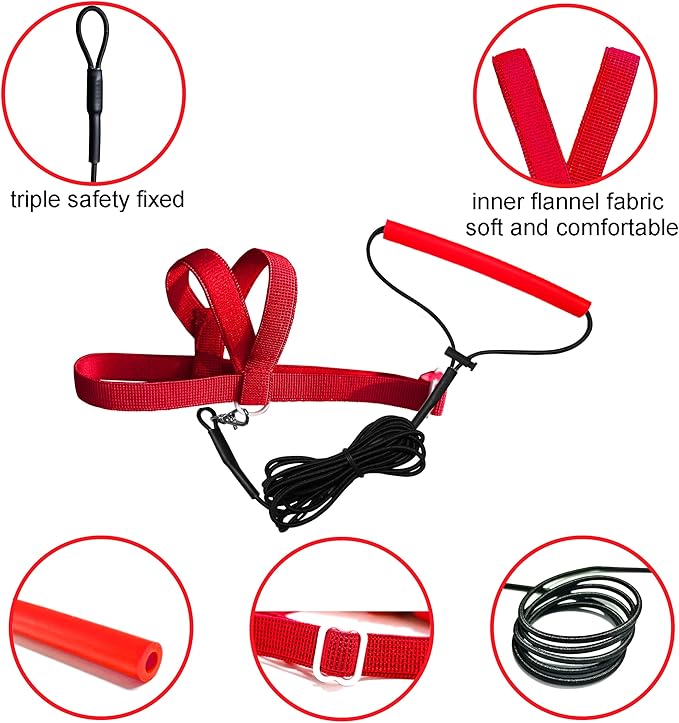 VANFAVORI Adjustable Bird Harness with 80 Inch Leash, XS Size for Peony Parrot Love Bird Weight 45-65 Grams with Outdoor Flying Training Rope, Red