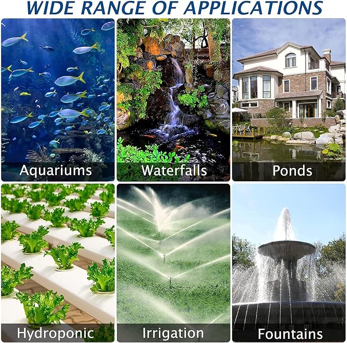 (1700GPH-120W,UL listed) Large Fountain Submersible Water Pond Sump Pump Aquarium Electric Waterfall Pump Outdoor PS-1700 (Pack of 2)