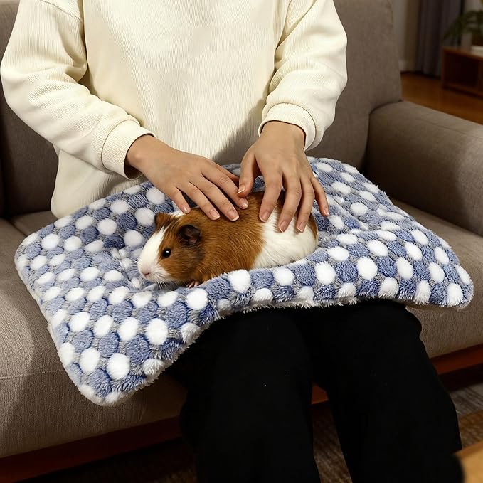 3 Pcs Guinea Pig Beds Soft Bunny Mats Washable Rabbit Bed Guinea Pig Plush Cage Liners Warm Small Animal Bed Mattres Fleece Sleeping Pad for Indoor Hamster Rat Squirrel Hedgehog Chinchilla Ferret