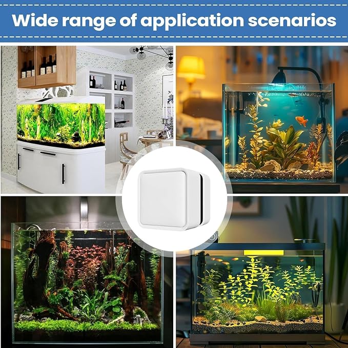 Algae Scraper, Magnetic Tank Brush for Acrylic with Powerful Force, Durable with Anti-Scratch Pad Feature, Floating Design, Home Office Aquarist Professional Maintenance Tool Black Mini