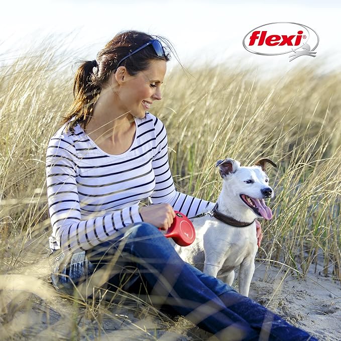 FLEXI® Classic XS Cord Retractable Dog Leash (Pink)-10 ft for Extra Small, Tiny Dogs up to 18 lbs| Ultra Compact Pocket-Size, 3-Finger Grip, German Quality| Tangle-Free, One-Hand Brake, Pause & Lock