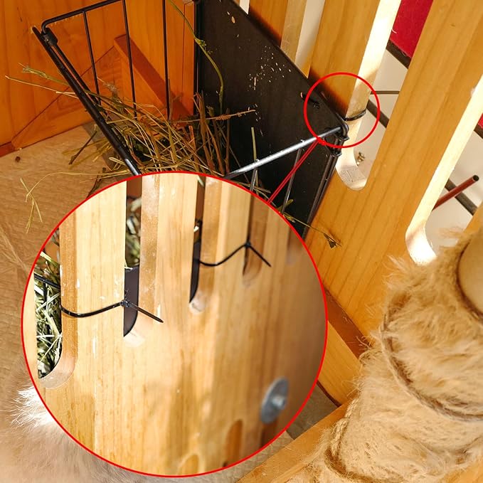 Black Metal Rabbit Foldable Hay Feeder - Hay Rack Holder for Bunny, Rabbit Accessories and Supplies (Black)