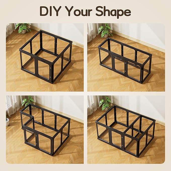 Jalove L-Shape Corner Connectors for Dog Fence (Black) Only Suitable for Jalove, 90 Degree Angle Joints to Assemble Clear Acrylic Playpen, 24" H/30 H Expandable Pet Play Pen Accessories for Indoor