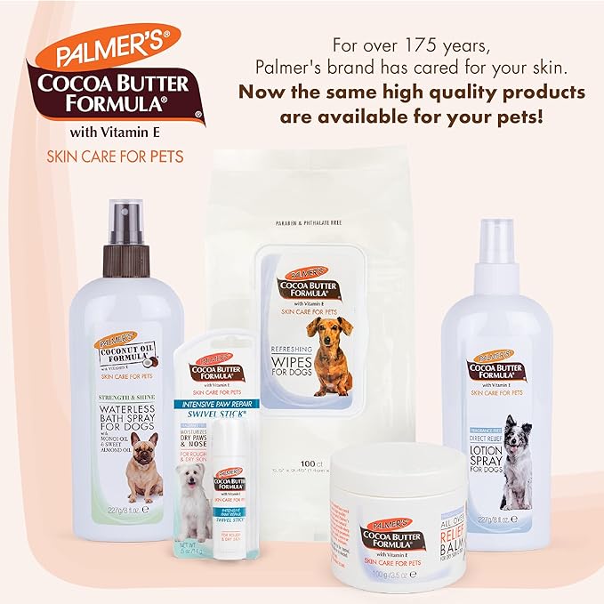 Palmer's for Pets Cocoa Butter Paw Pad and Nose Balm Swivel Stick, Fragrance Free - Moisturizing Dog Balm with Vitamin E, Peppermint Oil, Shea Butter, Rough or Dry Pads, 0.5 oz