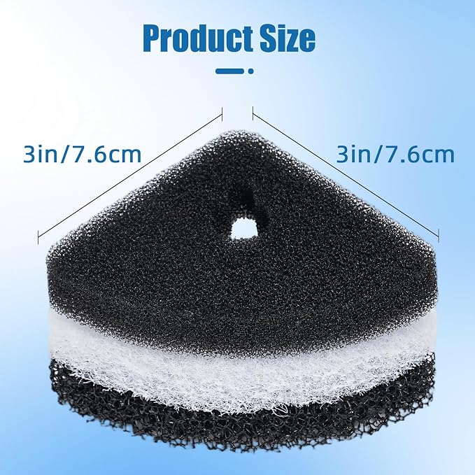 AQUANEAT 6 Pcs Replacement Filter Pads for Corner Aquarium Sponge Filter