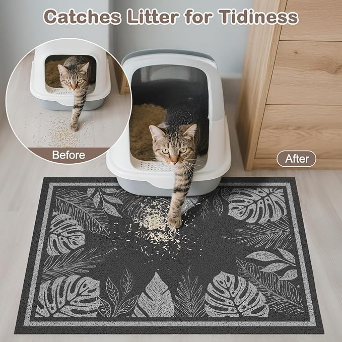 Unicorn Catcher 33x22 inches Cat Litter Mat Non-Slip Bottom Litter Box Mat Urine-Proof Soft Litter Mat for Cats Waterproof Pads Protects Floors Cat Mat for Litter Box
