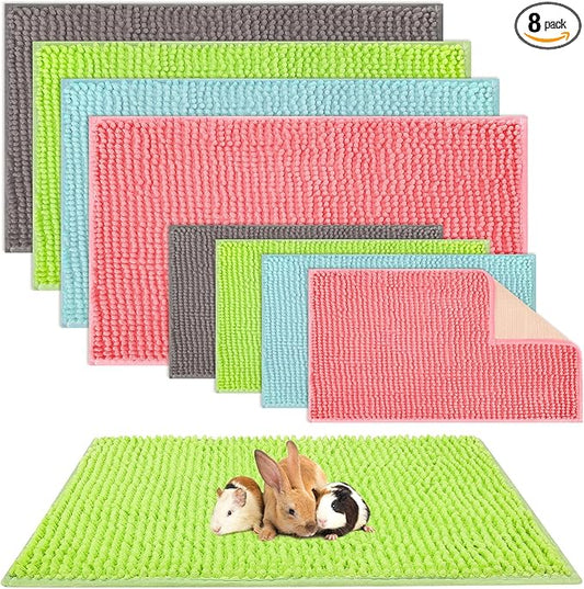 Barydat 8 Pcs Guinea Pig Cage Liner for Guinea Pig Cage Bedding Reusable Rabbit Mat Pad Washable Training Pad Animal Sleeping Bedding Mat
