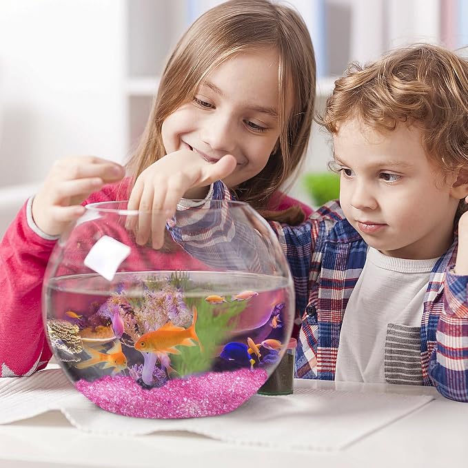 Keedolla 15 Oz Aquarium Fish Tank Pebbles Gravel for Betta Fish, Sea Glass Beads Fish Bowl Rocks Pebbles Glass Stone Polished for Aquarium, Vase Fillers, Christmas Decoration - Pink