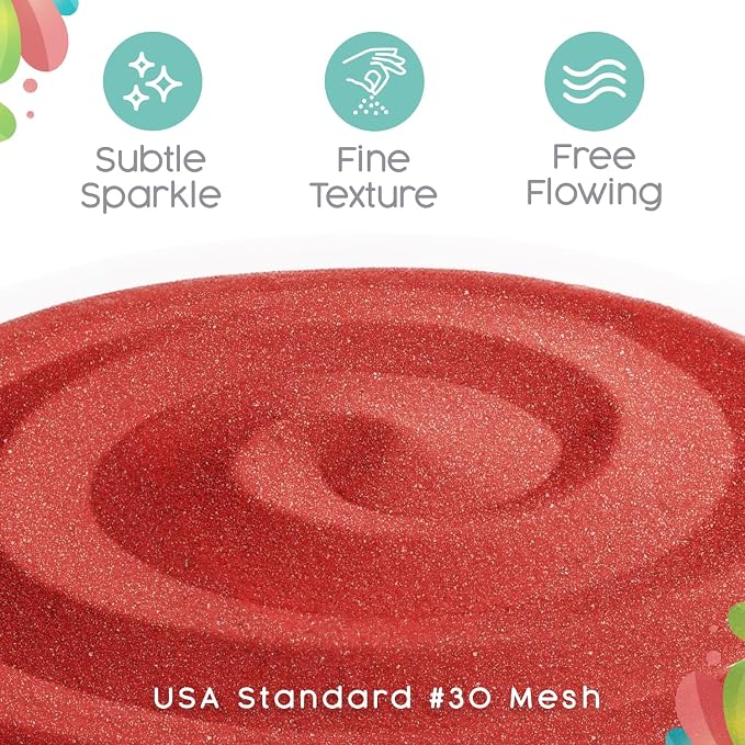 Sandsational Sparkle Ruby Red Unity Sand -1.5 LB (22 oz), Red Colored Sand for Weddings, Vase Filler, Home Decor, Crafts, Terrariums, and More