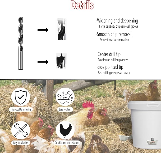 XINYI 2pcs Aluminum Alloy Chicken Water Cups, Automatic Metal Chicken Water Feeder for Dog, Cat, Bunnies, Ferret, Hamster, Guinea Pig, Chinchillas, Mice, Rats, Goat, Bird, Rabbit Water Bowl