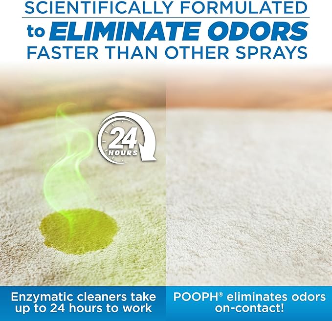 POOPH Pet Odor Eliminator Spray 16oz Fragrance Free Odor Remover for Dogs and Cats Urine Poop Pee Deodorizer for Carpet Furniture and Litter Box