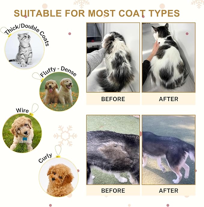 Grooming Dog Slicker Brush for Toy Poodle, Small Doodles & Maine Coon Cats - Best Dog Brush for Cockapoo Cavapoo Maltipoo and Pomeranian - Pet Slicker Brush & Comb Kit for Cats & small Great Pyrenees