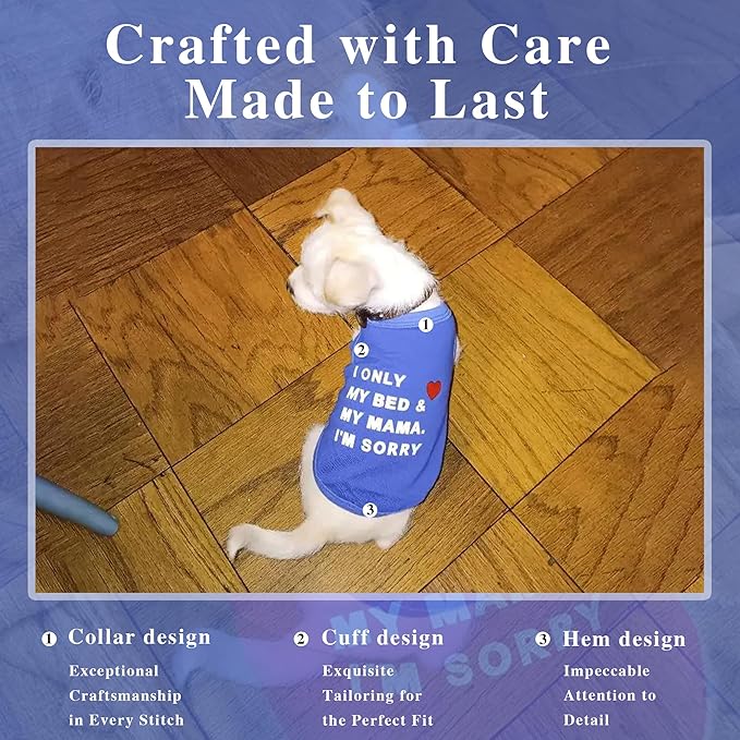 Stylish Cotton Dog Shirt with Print, Soft & Breathable, All-Season Comfort, Fits Most Breeds - Perfect Pet Apparel for Small, Medium, Large Dogs.Blue&s