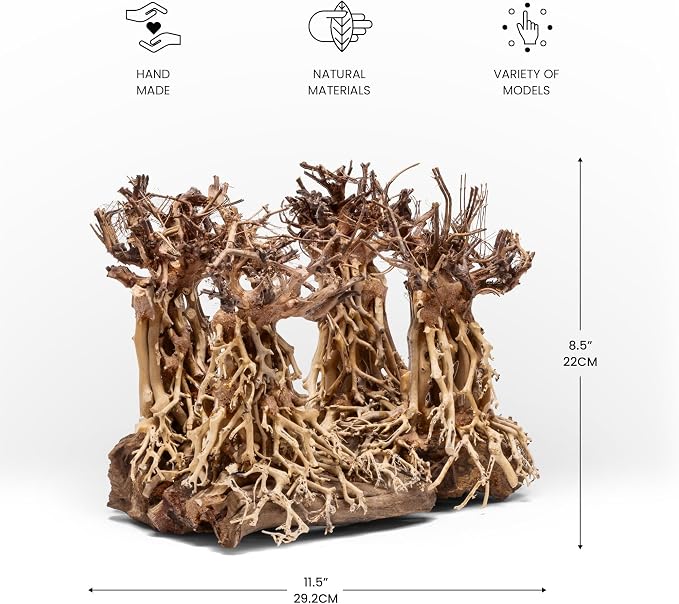 Ultum Nature Systems Bonsai - Handcrafted Hardscape Driftwood for Aquarium, Terrarium, Vivarium, Natural Aquascape Hardscape Decorations, Aquascaping Hardscape for Live Aquatic Plants - 003, Small