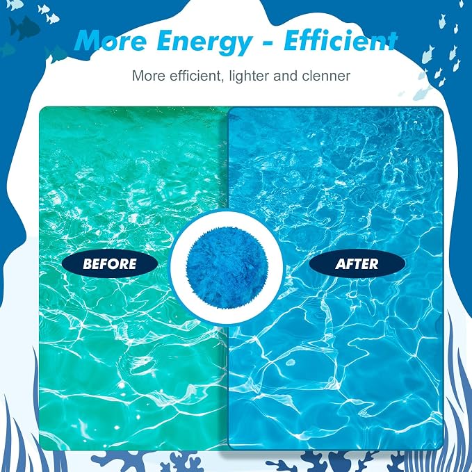 Zubebe 7.7 lbs Pool Filter Media Balls Fiber Filter Media for Swimming Pool Sand Filters and Bath Center Bathtubs Spas Aquarium Grime Cleaning Scum (Blue)