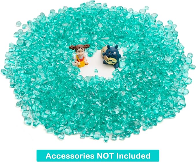 WAYBER 1 Lb Tumbled Sea Glass Pebbles Decorative Glass Stones, Light-Green | Vivid Long-Lasting Hues, Lustrous Polished Finish, Non-Toxic Material, Ideal for DIY Crafts & Home Decorations
