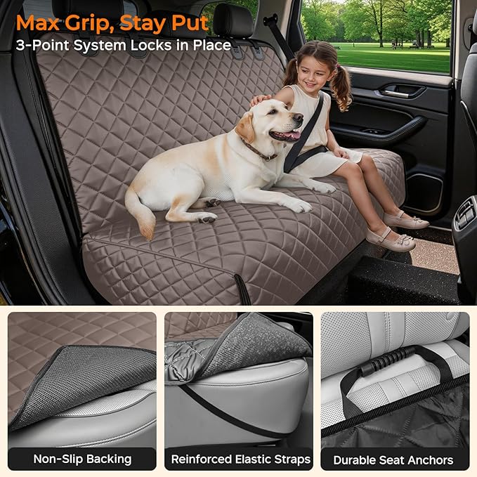 URPOWER Dog Car Seat Cover for Back Seat - Waterproof Car Seat Protector for Child Carseat & Pets, Nonslip Car Seat Covers for Cars, SUVs & Small Trucks
