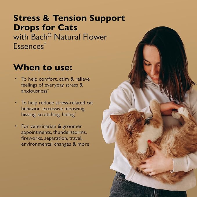 Bach Rescue Remedy Pet Dropper for Cats - 10 mL, Pack of 2 - Stress & Tension Support for Cats Natural Flower Essences - Sedative-Free, Homeopathic Liquid Formula - for All Breeds, Ages & Weights