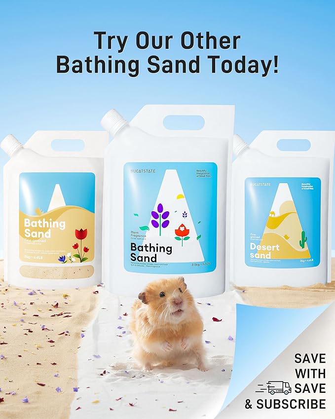 BUCATSTATE Hamster Bath Sand 6.6LB with Hamster Sand Bath Container