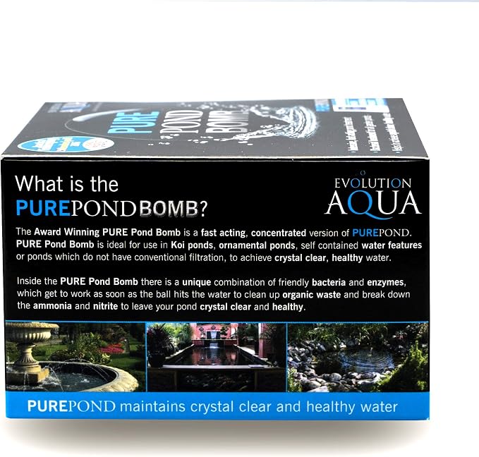 Evolution Aqua Pure Pond Bomb – for Crystal Clear Healthy Water, Treats up to 20,000 litres