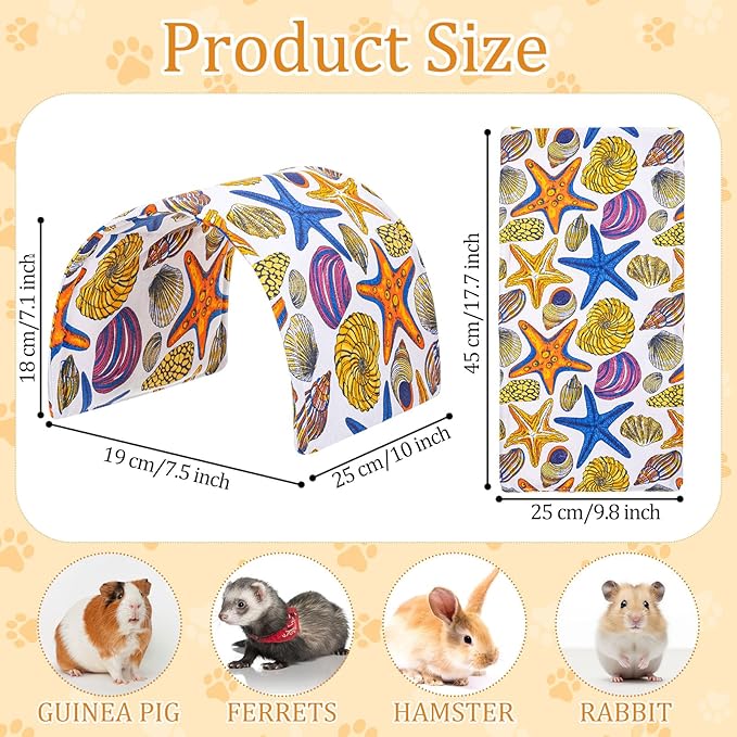 BreezeHug 4 Pcs Guinea Pig Tunnel Foldable Rabbit Hideout Washable and Soft Bunny Hide House Ferret Tunnel Toys Cage Accessories for Small Animal Hamster Hedgehogs Chinchilla(Cheer Mix)