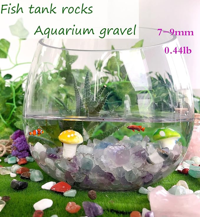 Tiger Eyes Aquarium Gravel Rocks Natural Tumbled Healing Crystal Chips Bulk Gemstones Tumbled Crushed Stones for Fountain Vase Filler Planters Decorative Fish Tank Potted Reiki Energy Balancing 0.44lb
