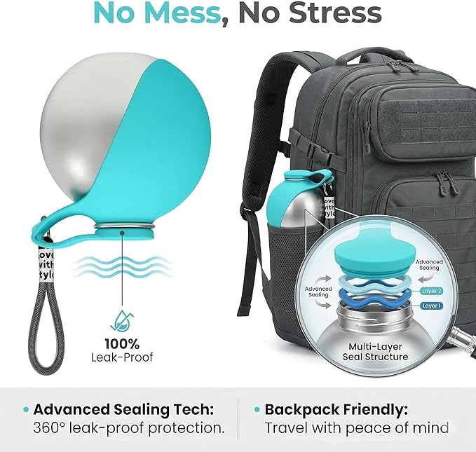 2 in 1 Portable Tumbler for Dogs, 2026 New Dog Water Bottle Portable with Foldable Bowl, 285ml Stainless Steel Pet Water Bottle, Ideal for Walking, Hiking & Travels (Blue)