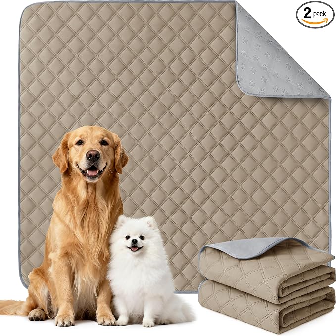Eterish Reusable Washable Pee Pads for Dogs Large/Extra Large 36'' x 41'' 2 Pack, Absorbent Pet Puppy Dog Training Pads Non-Slip, Waterproof Whelping Potty Pads for Dogs Leak-Proof