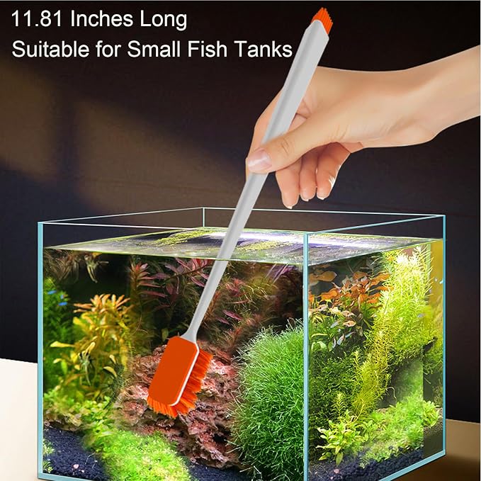 Vimvins Small Fish Tank Cleaner - Algae Scraper for Glass Aquariums - Aquarium Brush & Scrubber Tool Adapted for Cleaning Glass and Acrylic Aquariums.