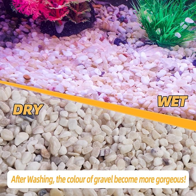 CJGQ 7lb Aquarium Gravel for Plants, 1/5Inch Outdoor Decorative River Rocks for Succulents and Cactus Landscaping, Garden Plant Rocks Natural Small Rocks Pea Gravel for Fish Tank Vases Terrarium