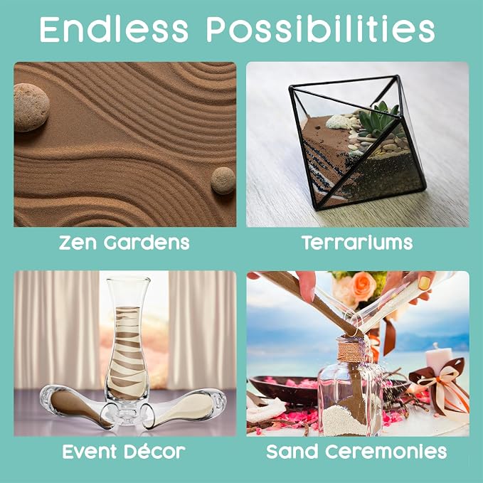 Light Chocolate Light Chocolate Unity Sand, 1 LB (16 oz), Colored Sand for Weddings, Vase Filler, Home Décor, Craft Sand, Aquarium Sand, and More