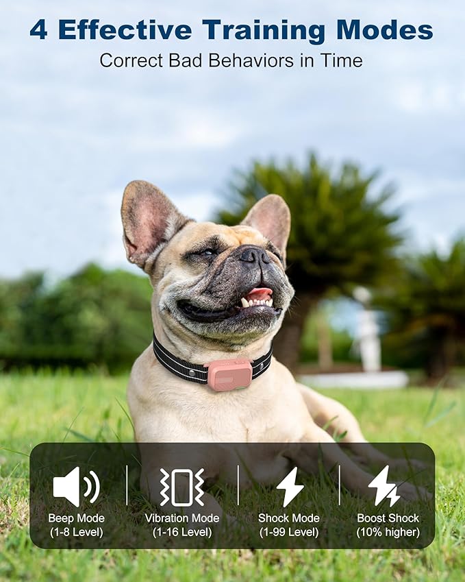 Jugbow Dog Shock Collar – 4200FT Range, IPX7 Waterproof, 4 Modes, Rechargeable, Fits All Breeds