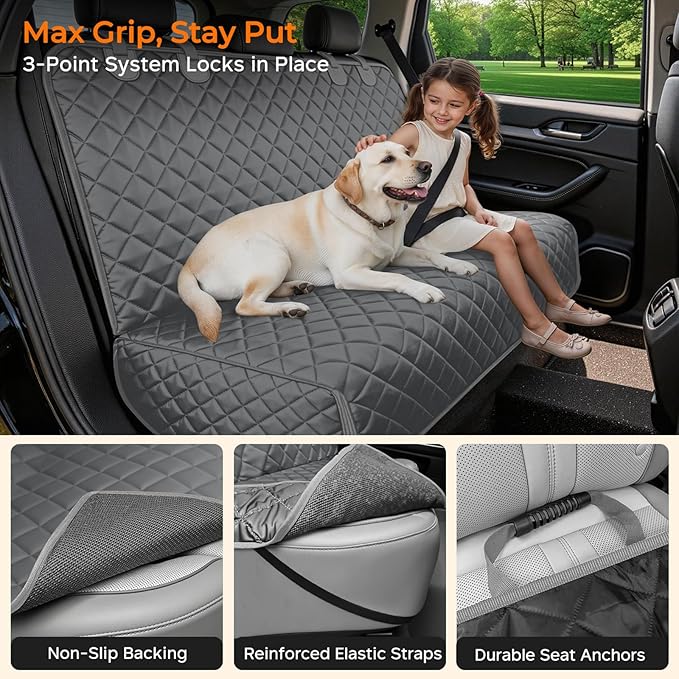 URPOWER Dog Car Seat Cover for Back Seat - Waterproof Car Seat Protector for Child Carseat & Pets, Nonslip Car Seat Covers for Cars, SUVs & Small Trucks