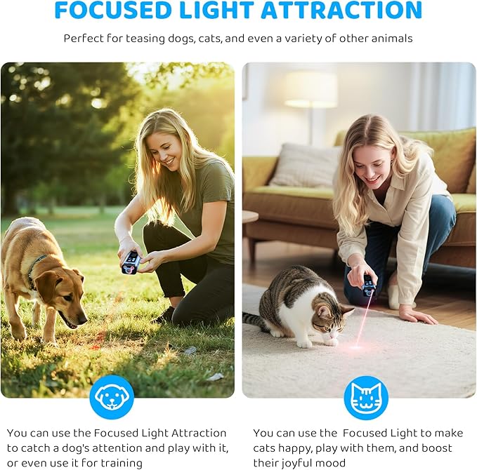 SAMULE Anti Barking Control Device, Ultrasonic Dog Bark Deterrent Device 30 FT Barkshield for Dogs Handheld LED Puppy Training Tools with 5 Modes & USB-C Rechargeable for Indoor & Outdoor Use