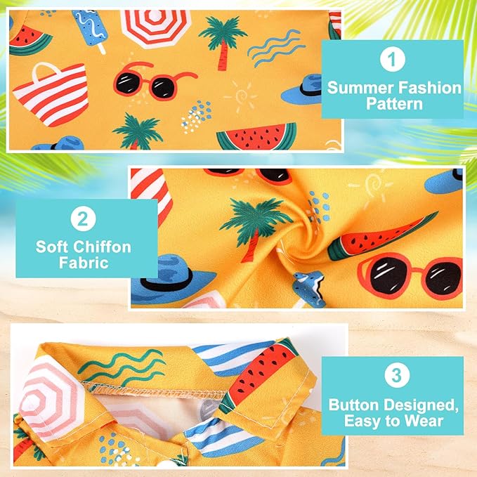 Weewooday 4 Pieces Small Pet Summer T-Shirts Hawaii Style Floral Pet Dog Shirt Breathable Cool Clothes Beach Seaside Puppy Sweatshirt for Puppy(Lovely Style,Medium)