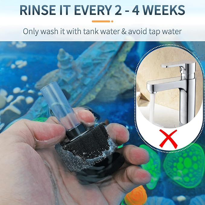 Pawfly Aquarium Sponge Filter, Mini Sponge Filter Kit with Airline Tubing and Control Valve for Small Fish Tank up to 3 Gallon
