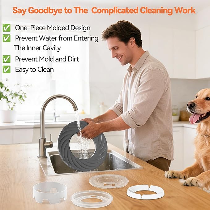 Decflow 12L No Spill Dog Water Bowl for Large Dogs, Stainless Steel Spill Proof Bowls with Suction Cup Anti-Skid Mat, Slow Feeder for Messy Drinkers, Heavy Duty Pet Bowls for Indoor/Outdoor Black