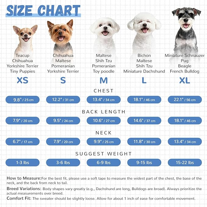 ABRRLO Small Dog Sweaters Cute Bear Dog Cardigans Clothes for Small Medium Dogs Boy Girl Puppy Cat Knitting Cardigan Outfits Dogs Winter Coats Warm Pet Doggy Clothes Soft Knitwear Apparel (Blue,XS)