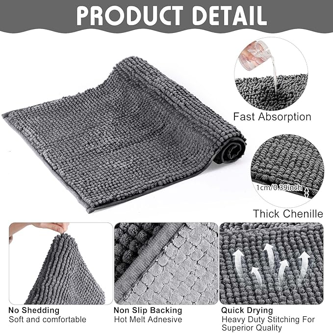 Amylove 4 Pcs Guinea Pig Cage Liner Washable Fleece Pee Pads Pet Dog Cat Bedding Training Mat for Small Animal Guinea Pig Puppy Bunny Hamster(16 x 24 Inch,Rectangular,Dark Gray)