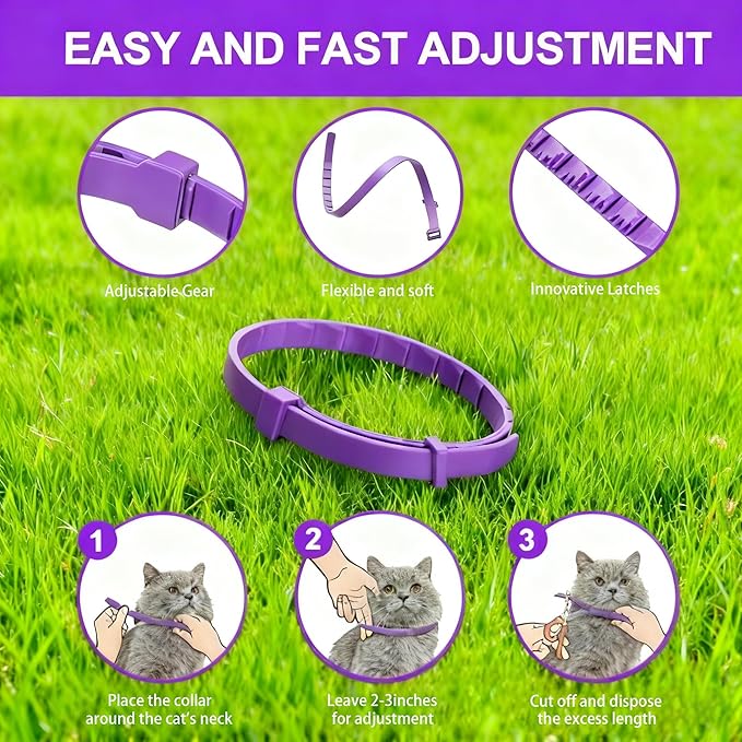 Calming Collar for Cats 4 Pack - Pheromone for Anxiety Stress Relief | Waterproof, Adjustable 120-Day Lasting for All Cats & Kittens