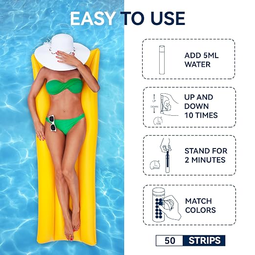 DIPSTIK Phosphate Test Kit for Pool,50 Strips Phosphate Test Strip | Quick and Accurate Swimming Hot Tub and Spa Water Testing
