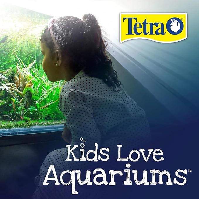 Tetra LED Half Moon Aquarium Kit, 1.1 Gallons, Small, Clear Plastic Fish Tank With Curved Front, Easy Feeding And Movable, Energy-Efficient LEDs Ideal For Bettas Great As Desk Aquarium